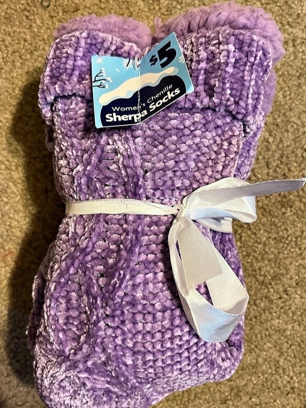 Women's Purple Sherpa Socks